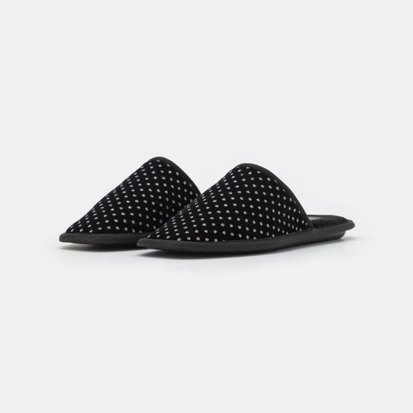 NEW  kate spade new york dove velvet slipper slip on shoes in Black Glitter NIB - Picture 2 of 7